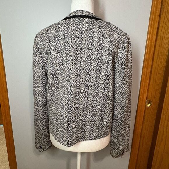 Banana Republic Factory textured boucle jacket blazer black white size 8‎ NEW - Picture 4 of 11